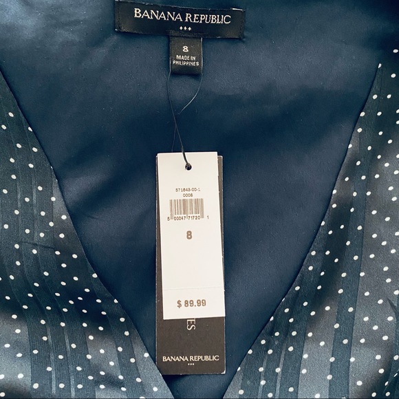 Banana Republic - Navy Polka Dot Dress - Womens Size 8 (runs small)- NWT - Picture 4 of 5